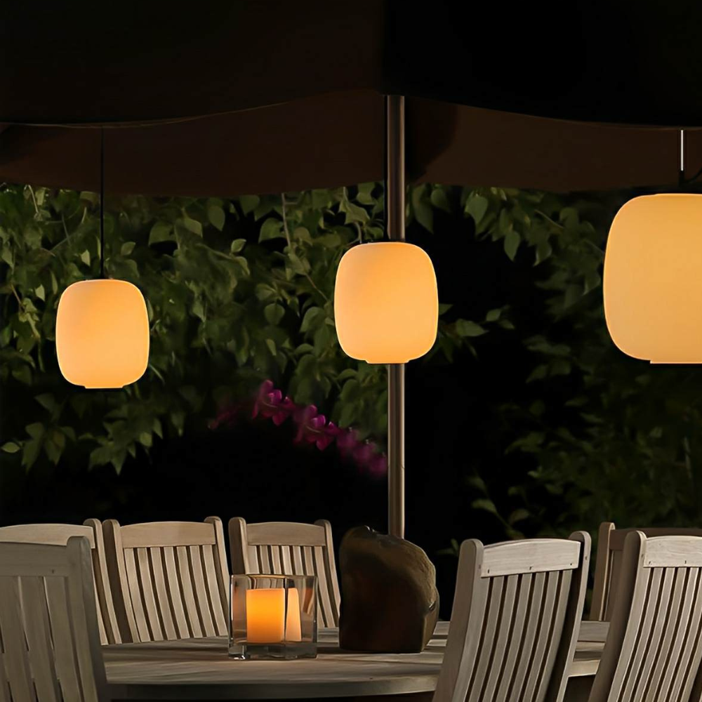 Lámpara Colgante Elegante para Exteriores - Luz de Pendiente Japonesa Impermeable