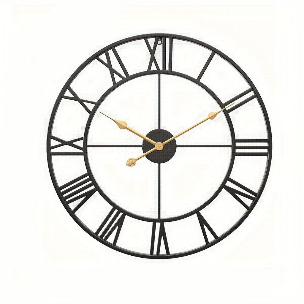 SERENETIME - Reloj de Pared Redondo Vintage Silencioso con Marco de Metal para Dormitorio