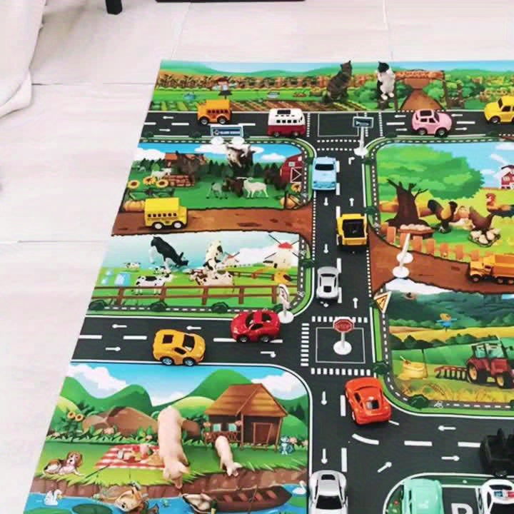 Alfombra Interactiva de Aventura – Descubre la Granja y el Tráfico con Juguetes