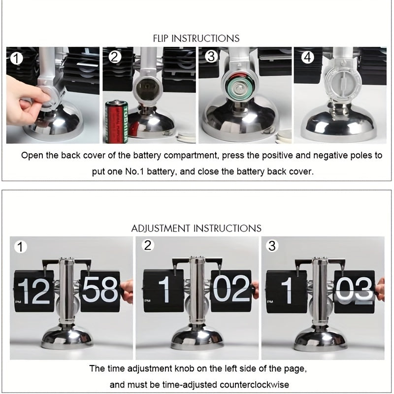 Reloj Flip Vintage con Mecanismo Automático de Cambio – Modelo de Mesa Elegante