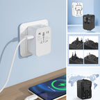 Adaptador de viaje universal con puertos USB duales