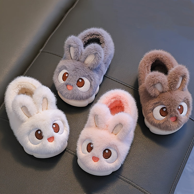 Zapatillas de Conejo de Peluche para Niños - Para Días de Invierno Cómodos