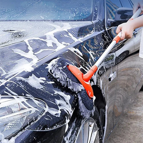 Cepillo de lavado de coches de doble capa retráctil