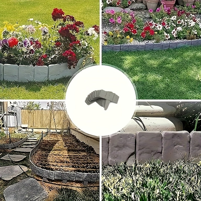 Set de Bordes de Jardín con Aspecto de Piedra – Práctico y Decorativo