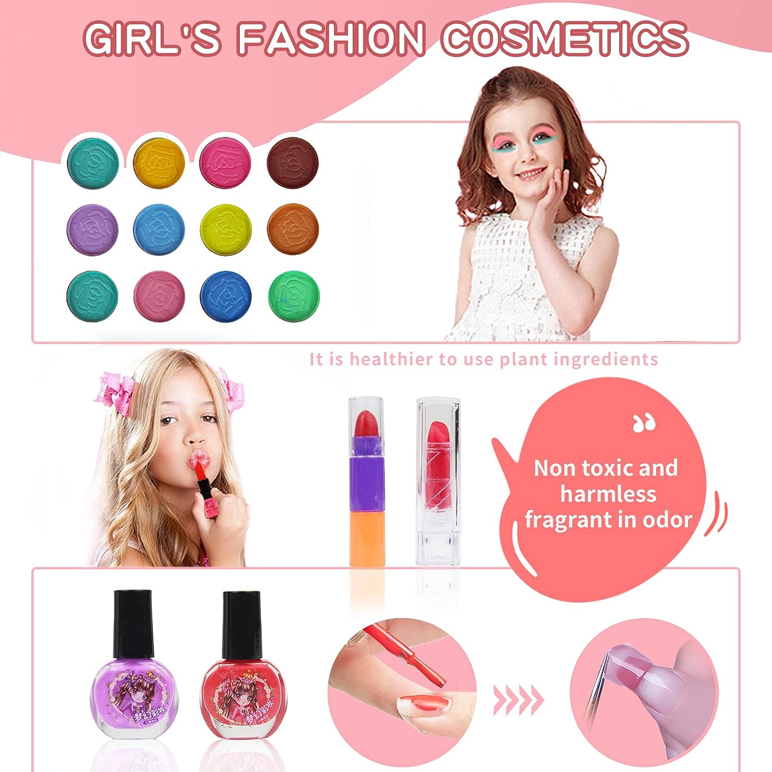 Juego de Maquillaje Lavable para Niños - Seguro y Divertido