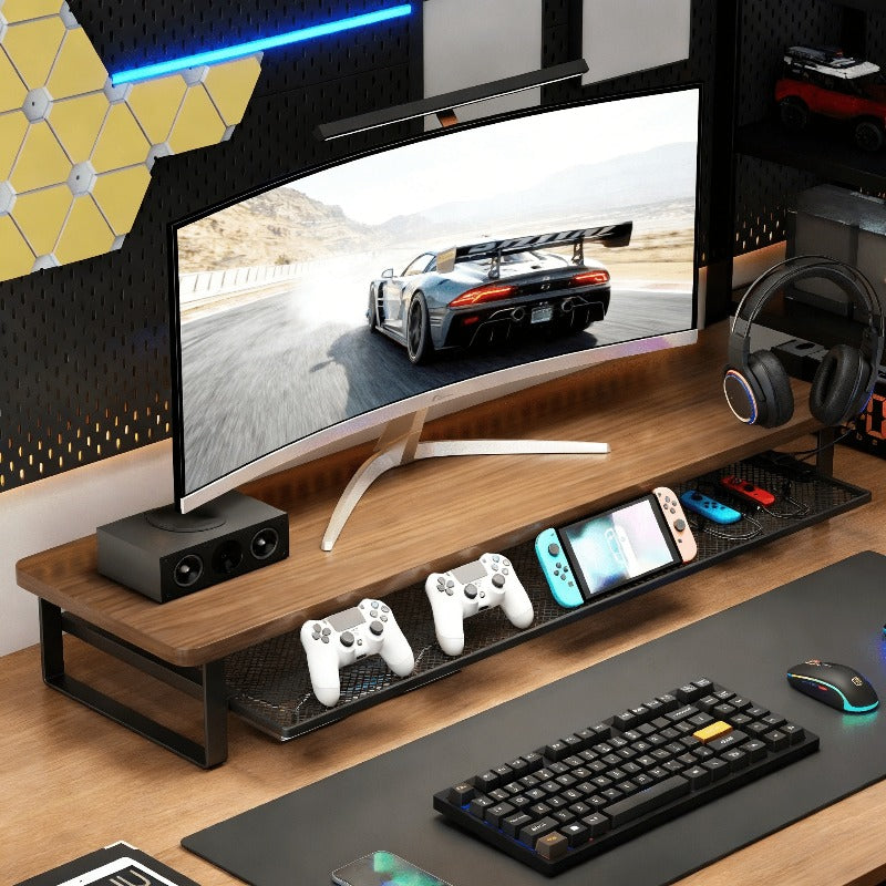 MONOSTAND - Soporte para computadora de doble capa con cajón de almacenamiento extraíble