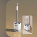 BRISTLEPRO - Cepillo de Inodoro con Mango Largo y Soporte, Herramienta de Limpieza Esencial