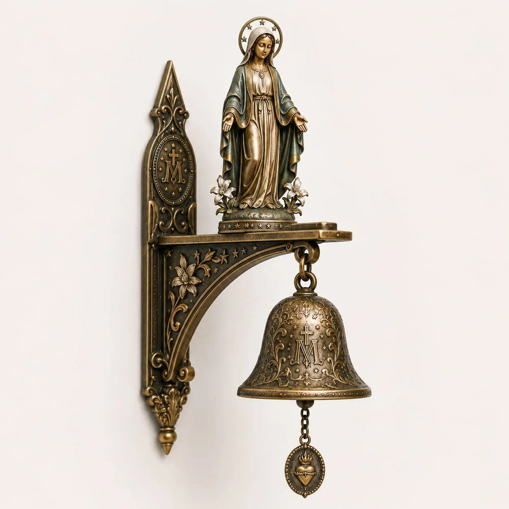 Campana de Pared Bronce con Motivo de María