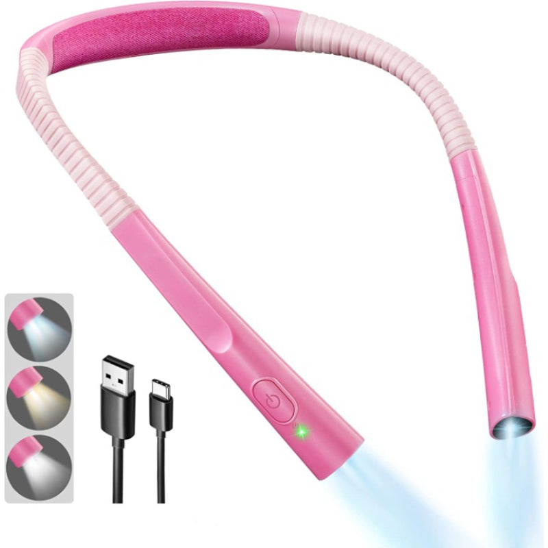 Lámpara de lectura LED para el cuello, luz de libro para leer en la cama, 3 colores, 6 niveles de brillo, brazo flexible, recargable, duradera, perfecta para leer, tejer, acampar, reparar