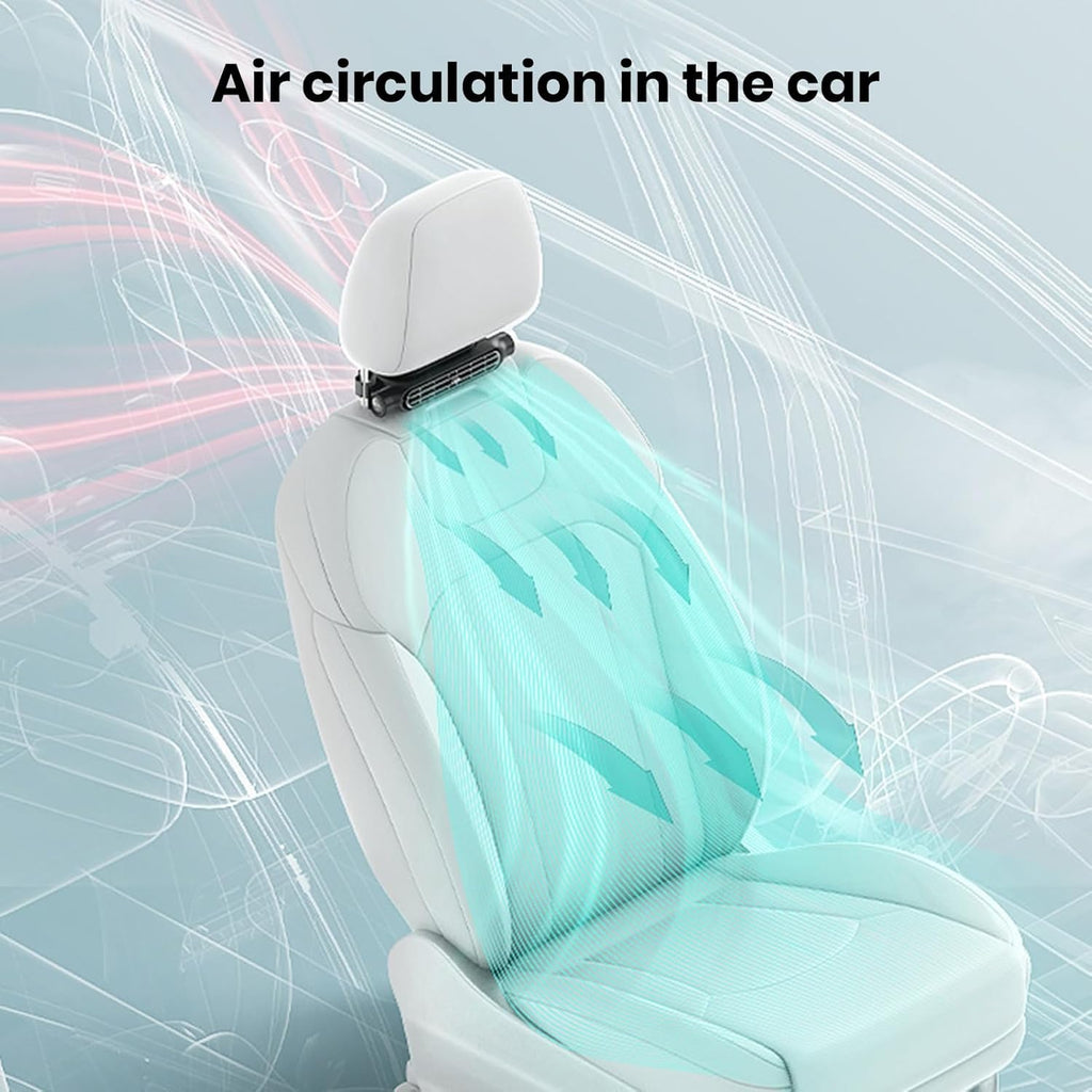 Kalsten | Ventilador de enfriamiento para automóvil USB de 3 velocidades y soporte para reposacabezas – AutoBreeze (1+1 GRATIS)