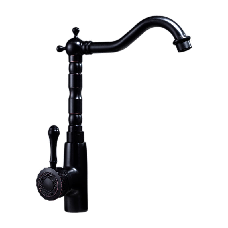 Lisslune | Grifo de lavabo estilo glamuroso con pico giratorio y manija de palanca