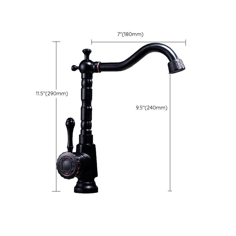 Lisslune | Grifo de lavabo estilo glamuroso con pico giratorio y manija de palanca