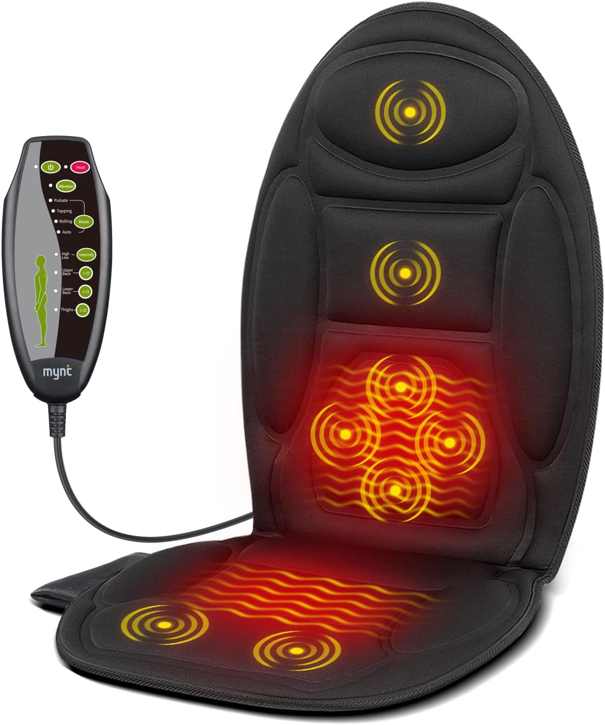 Cojín de Masaje para Silla y Asiento de Coche con Calor