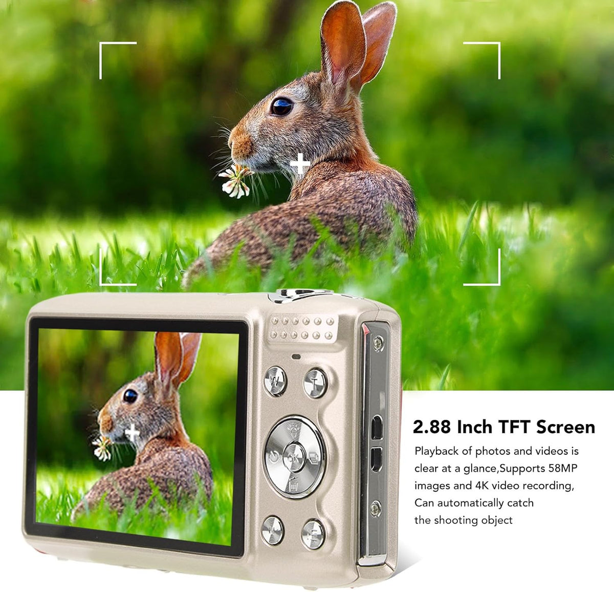 Cámara Digital Compacta 4K con Fotos de 58MP y Zoom 16X – Lumora