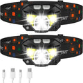 Linterna Frontal LED | Recargable, Impermeable, Sensor de Movimiento | Paquete de 2