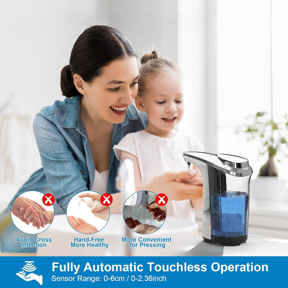 Dispensador Automático de Jabón para Platos Sin Contacto para Cocina y Baño