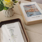 FOTODUO – Marco de fotos de acrílico y madera con vista doble para decoración moderna de mesa