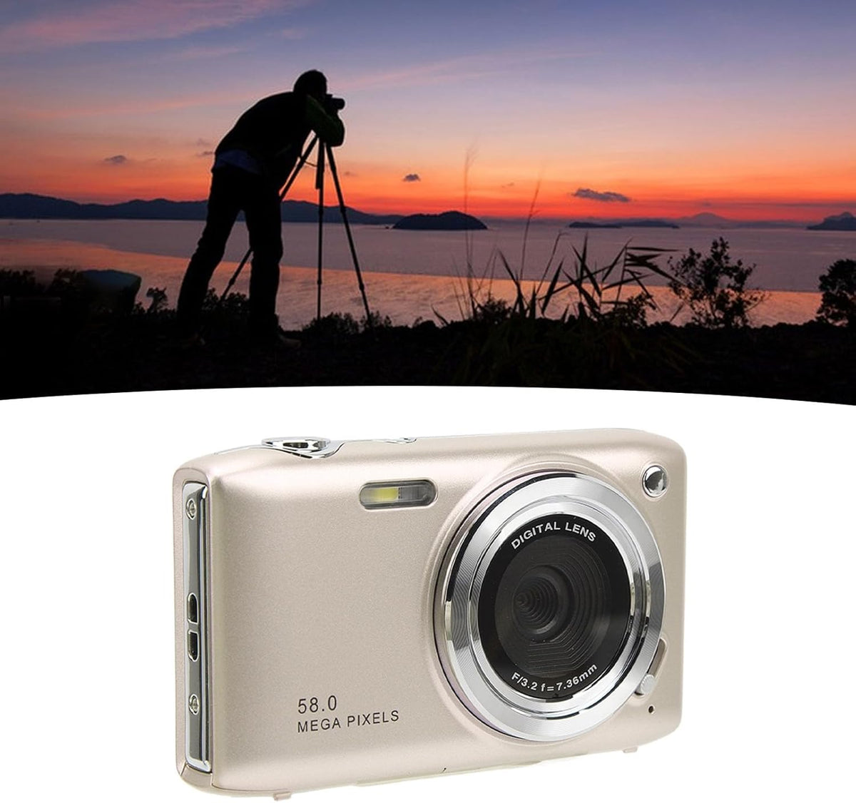 Cámara Digital Compacta 4K con Fotos de 58MP y Zoom 16X – Lumora
