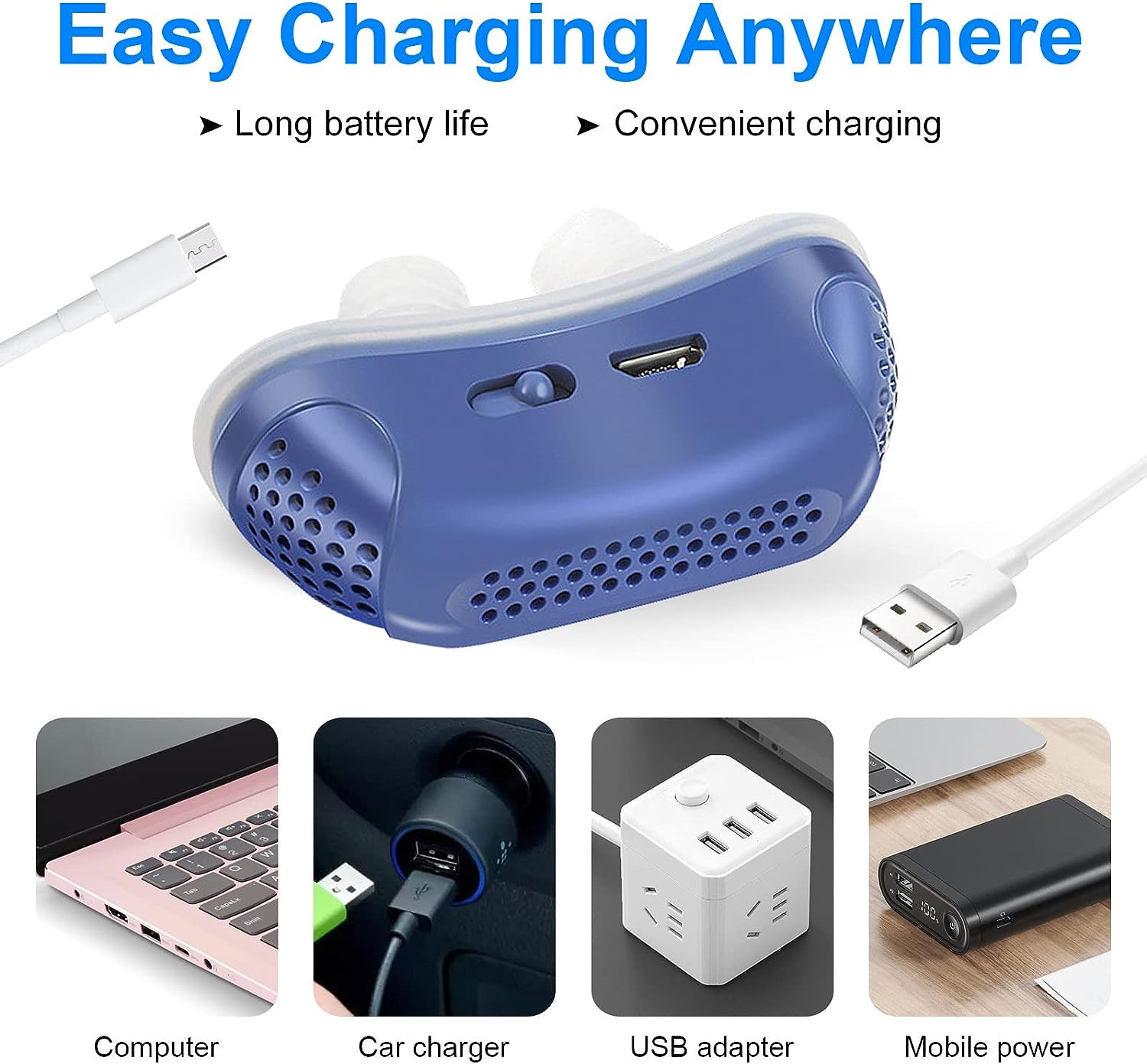 Dispositivo Micro CPAP para apnea del sueño y anti-ronquidos - Alternativa a CPAP