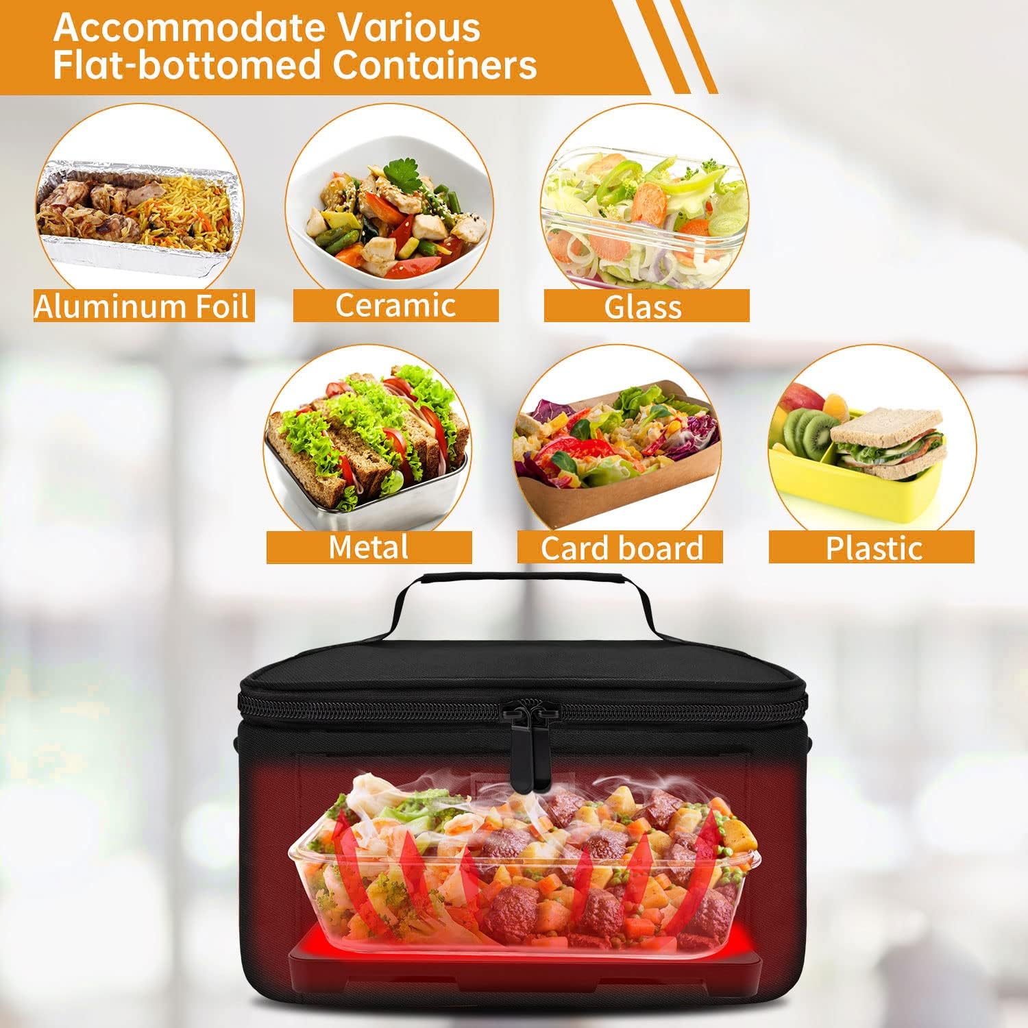 Caja de Almuerzo Calentador de Comida Portátil