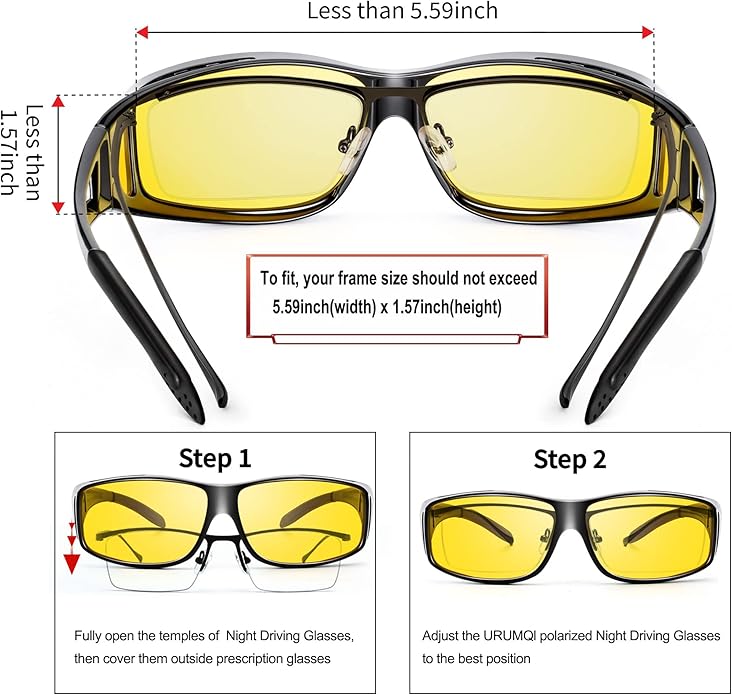 Lisslune | Gafas de Conducción Polarizadas de Visión Nocturna Jeremy – Gafas Antirreflejo para una Conducción Nocturna más Segura