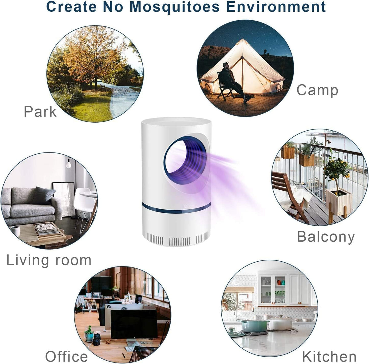 Trampa para Mosquitos Biónica con Ventilador Potente y Succión Fuerte