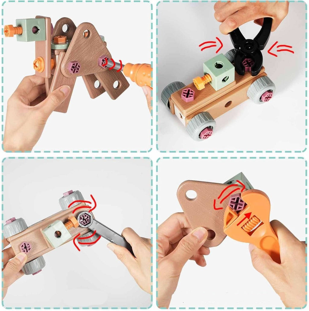 BUILDMASTER – Set de herramientas de 100 piezas para niños creativos a partir de 3 años
