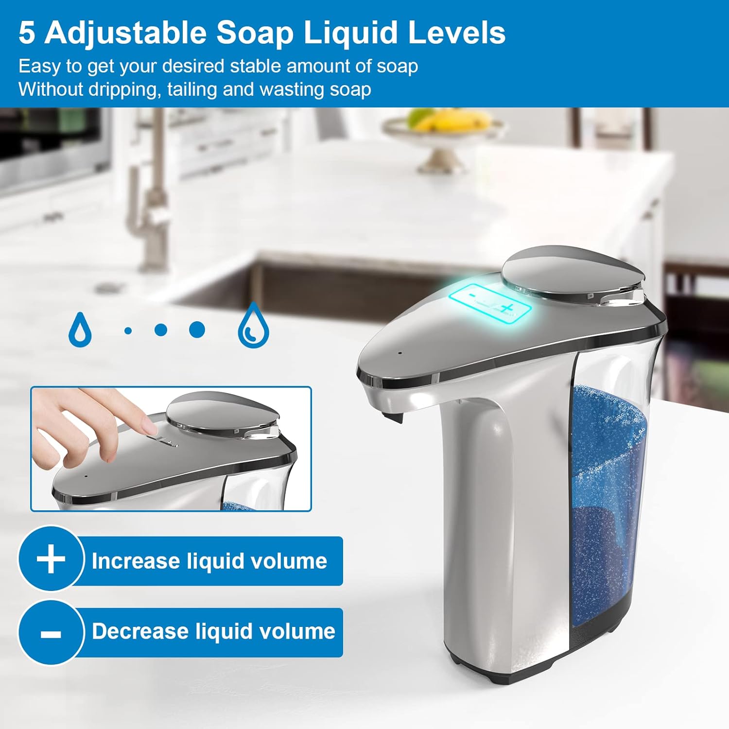 Dispensador Automático de Jabón para Platos Sin Contacto para Cocina y Baño