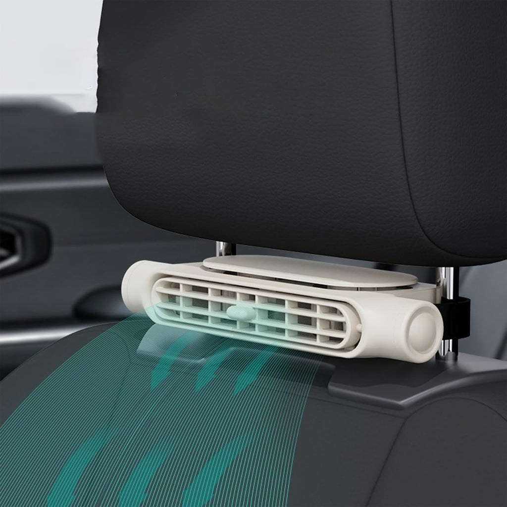Kalsten | Ventilador de enfriamiento para automóvil USB de 3 velocidades y soporte para reposacabezas – AutoBreeze (1+1 GRATIS)