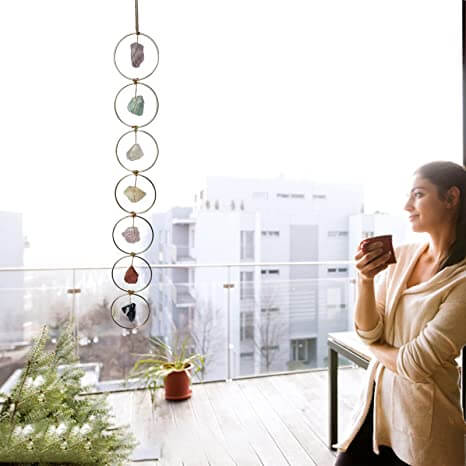 Decoración de pared de 7 Chakras de piedras preciosas