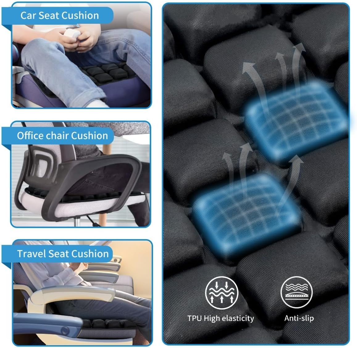 Cojín de Viaje Inflable con Alivio Ergonómico de Presión – AirComfort