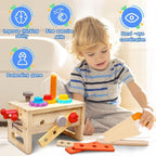 Caja de herramientas de madera para niños – Caja de herramientas creativa para el desarrollo motor a partir de 6 meses
