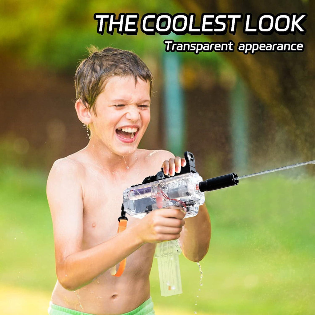 UZI Pistola de Agua Automática Transparente de Alta Velocidad