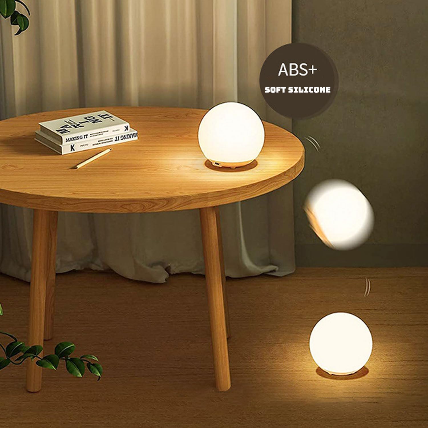 Luz Nocturna para Lactancia | Luz Táctil de Silicona Suave y Libre de BPA, Dimmer Sin Escalas Amigable con los Ojos