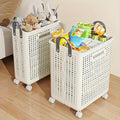 Caja de lavandería plegable con ruedas