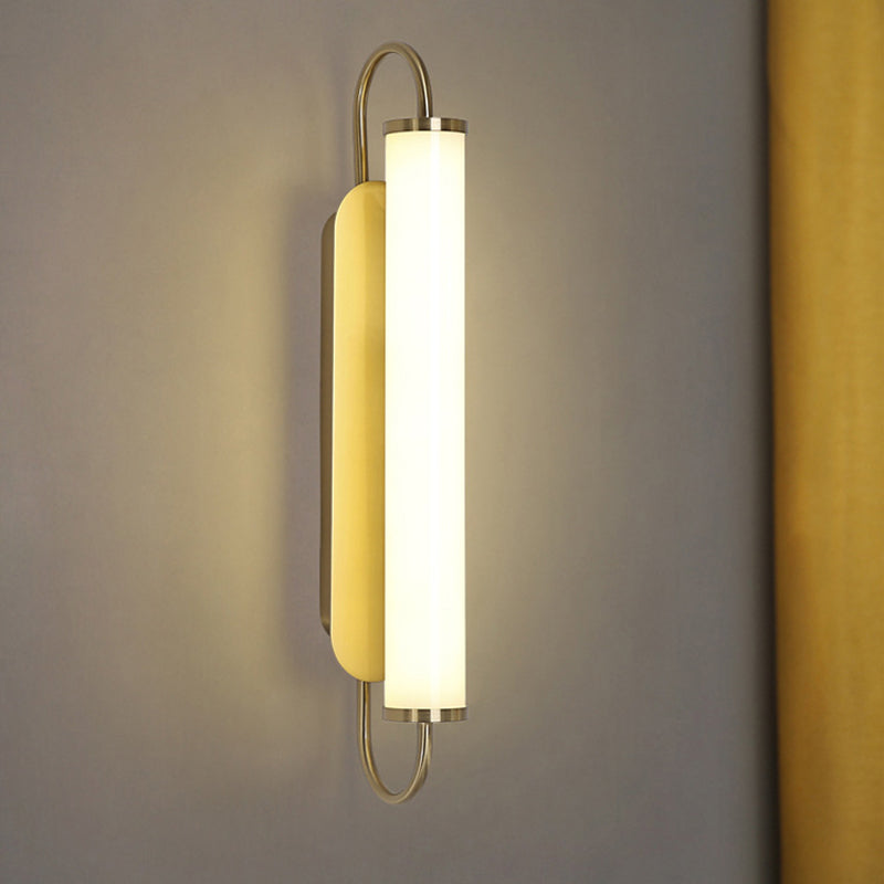 Aplique de Pared de Metal Rectangular Arc Post-Moderno LED Dorado con Pantalla de Acrílico | Brehn