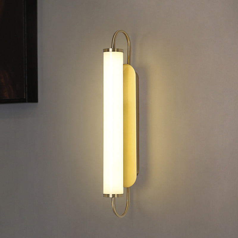 Aplique de Pared de Metal Rectangular Arc Post-Moderno LED Dorado con Pantalla de Acrílico | Brehn