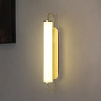Aplique de Pared de Metal Rectangular Arc Post-Moderno LED Dorado con Pantalla de Acrílico