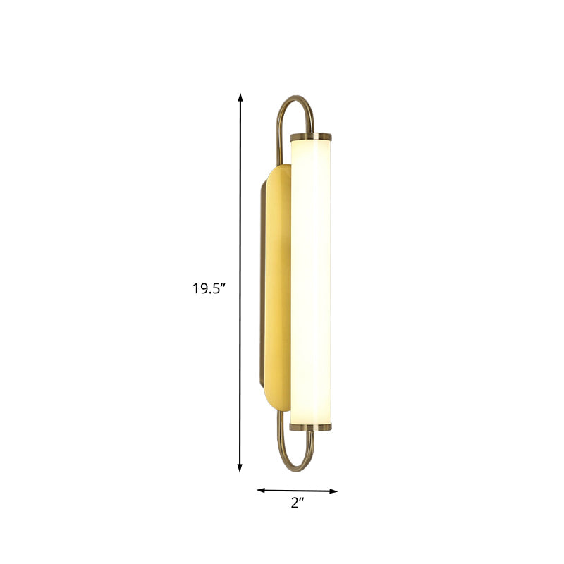 Aplique de Pared de Metal Rectangular Arc Post-Moderno LED Dorado con Pantalla de Acrílico | Brehn