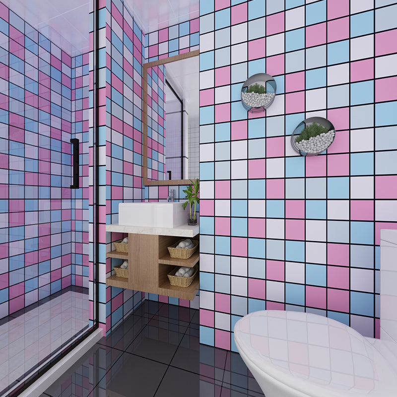 Lisslune | Azulejos de mosaico coloridos autoadhesivos para ducha con papel tapiz impermeable