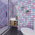 Lisslune | Azulejos de mosaico coloridos autoadhesivos para ducha con papel tapiz impermeable