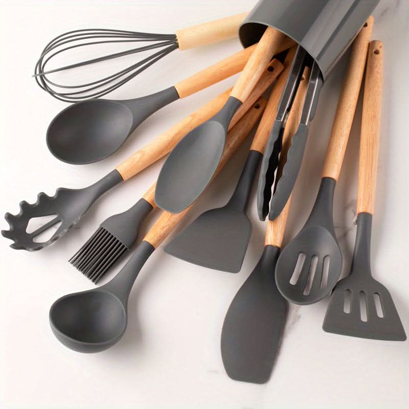 SILICOWARE – Juego de Utensilios de Cocina de Silicona de 12 Piezas | Resistente al Calor y Apto para Lavavajillas