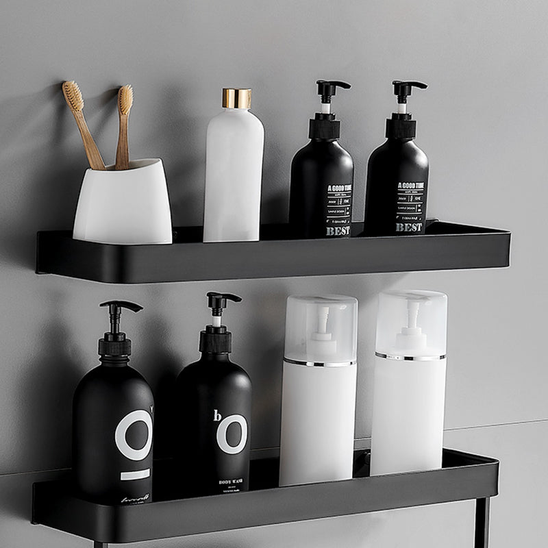Estante de Baño de Acero Inoxidable Negro Mate