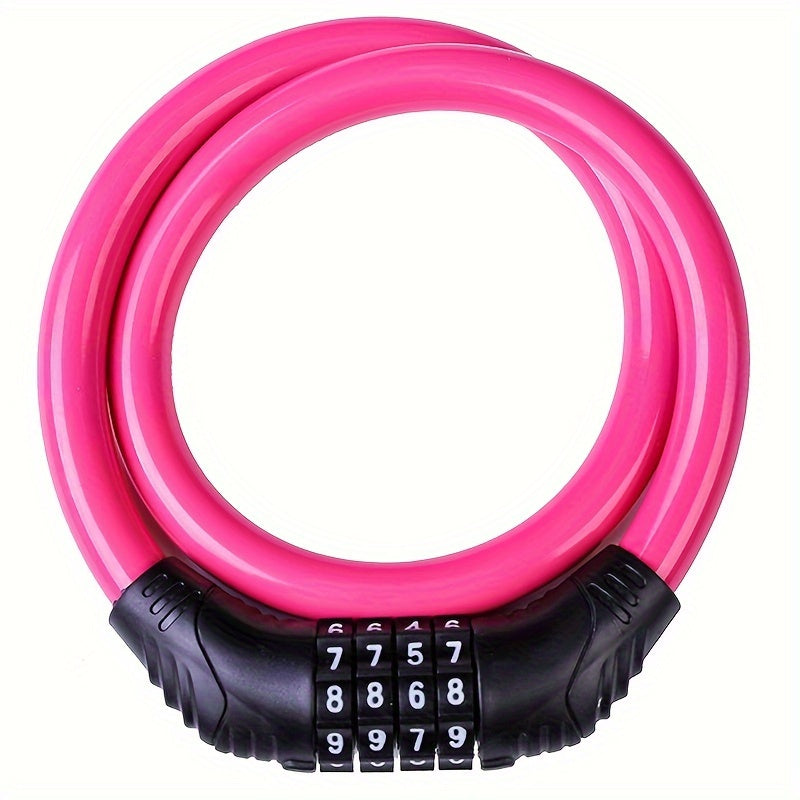 BIKEGUARD - Candado de Seguridad de Cable de Acero con Código de 4 Dígitos