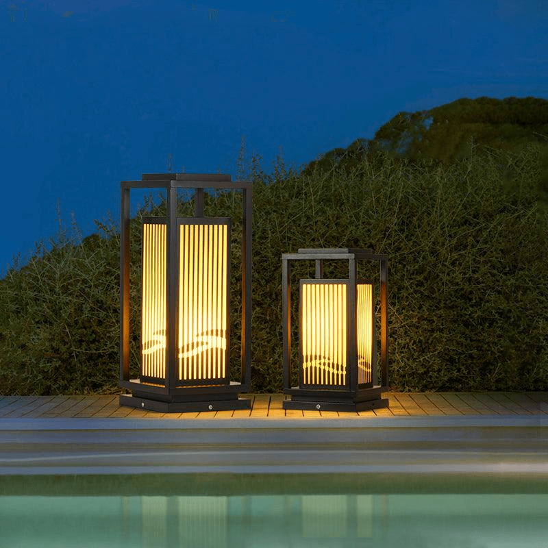 Luz de Poste Solar LED para Exterior, Lámpara de Jardín Impermeable