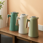 LATTEA THERMO – Termo de doble pared con indicador de temperatura y asa de madera