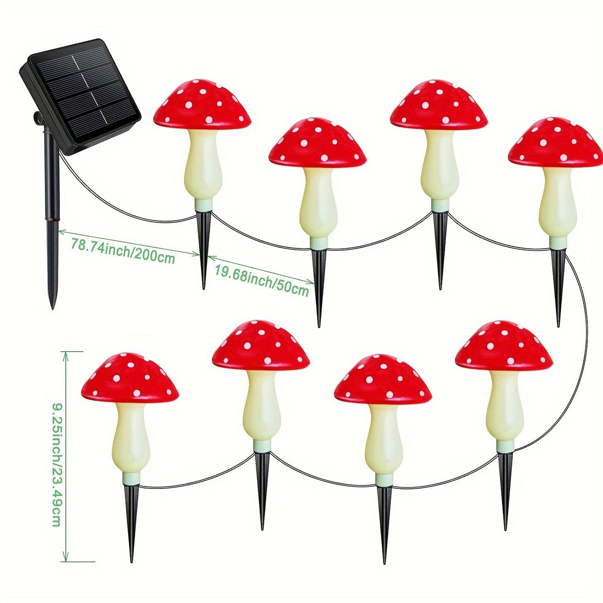 Setas Mágicas para el Jardín - Iluminación Juguetona para Exteriores