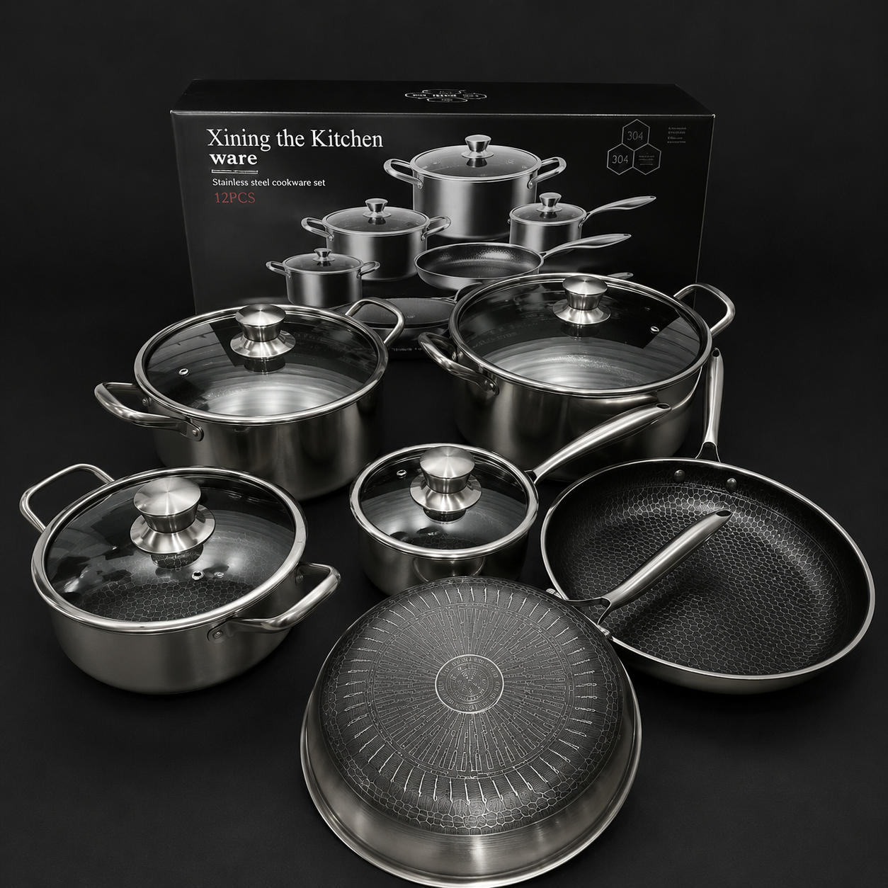 HexClad Juego de Cocina | 12 Piezas | Innovación Híbrida