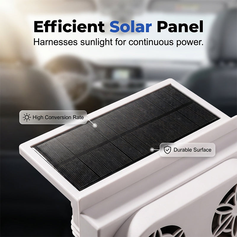 Ventilador Solar para Auto — Comodidad de Enfriamiento Instantáneo