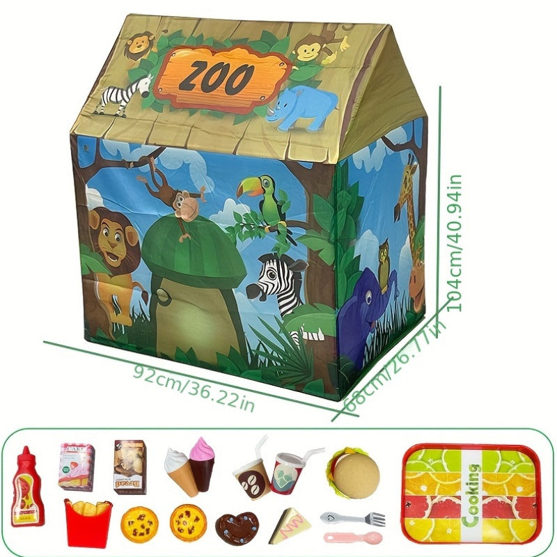 Tienda de Juego Safari Jungle - Casa de Juego con Tema de Animales y Juguete de Paquete de Hamburguesa
